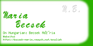 maria becsek business card